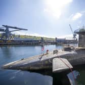 HMS Vigilant at HM Naval Base Clyde, Faslane, which carries the UK's Trident nuclear deterrent.