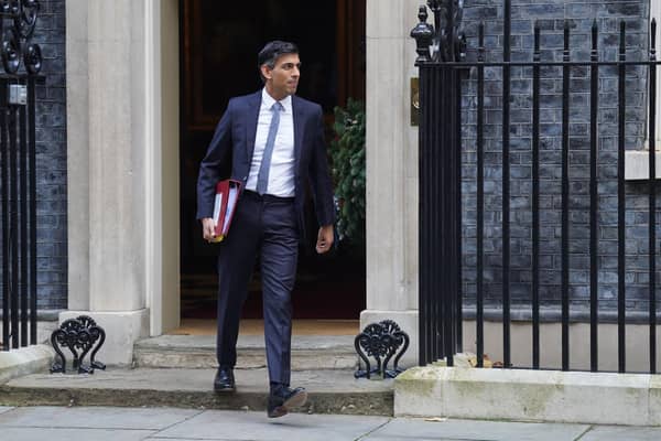 Prime Minister Rishi Sunak departs 10 Downing Street, London, to attend Prime Minister's Questions. Picture: James Manning/PA Wire
