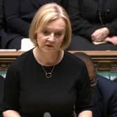 Prime Minister Liz Truss leads tributes to Queen Elizabeth II in the House of Commons. Picture: PRU/AFP via Getty Images