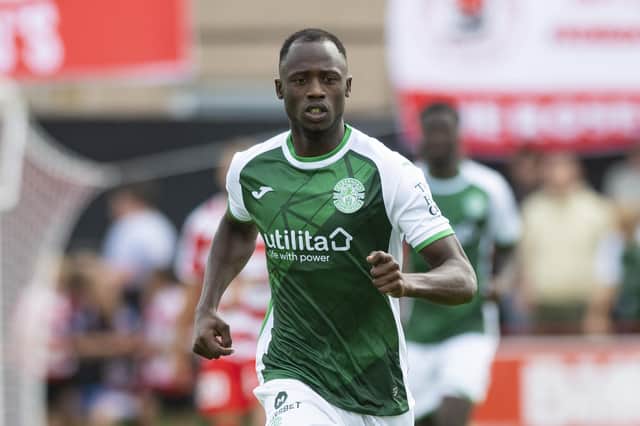Momodou Bojang has made a number of allegations over his treatment at Hibs after his loan deal from Rainbow FC was cut short. (Photo by Mark Scates / SNS Group)