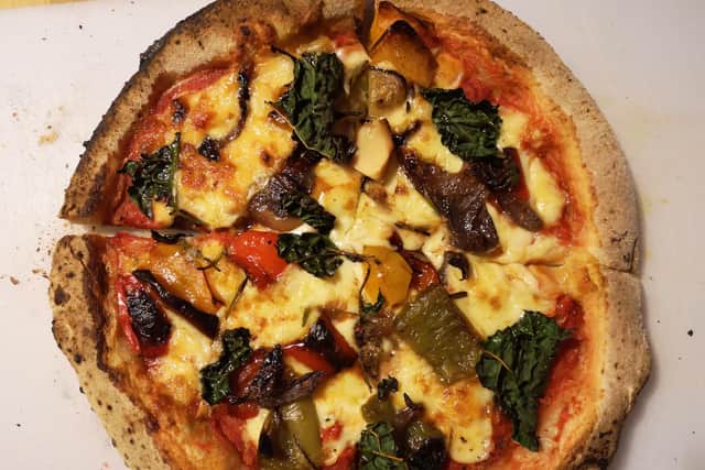 Pizza from Wood Oven wonders roasted mediterranean vegetable
