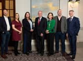 Equity Gap (EG) board members are L – R Stuart Paterson, SEP, board adviser; Alex Lusty COO, Equity Gap; Tracey Ginn, MBM, EG non-executive director (NED); Jock Millican EG director; Rachel Jones, Snapdragon, EG NED; Fraser Lusty EG director; Brian Williamson, EG NED