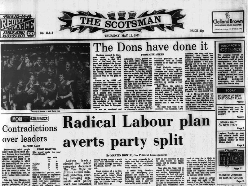 Aberdeen defeat Real Madrid to win the European Cup Winners' Cup in 1983