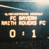The famous half-time scoreboard in Munich - Bayern 0 Raith 1