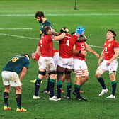 The British & Irish Lions players celebrate their victory over South Africa in the first Test. Picture: David Rogers/Getty Images