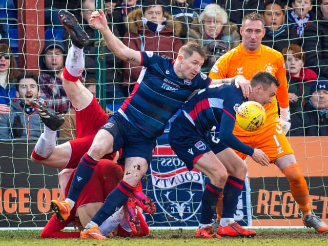 Action from Ross County v Rangers on 8 March on the last weekend of football before the shutdown. Picture: Rob Casey / SNS