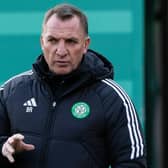 Celtic manager Brendan Rodgers takes training on Tuesday. (Photo by Craig Williamson / SNS Group)