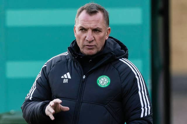 Celtic manager Brendan Rodgers takes training on Tuesday. (Photo by Craig Williamson / SNS Group)