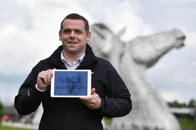 Scottish Conservative Party leader Douglas Ross believes Falkirk West MSP Michael Matheson should be sacked. Pic: Michael Gillen