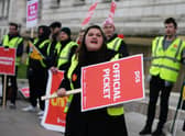 Members Public and Commercial Services (PCS) union are striking across the UK, including in Scotland.