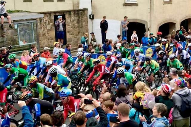 Hundreds of cyclists from across the globe took to the streets of Edinburgh today as part of the championships. Picture: Neil Johnstone