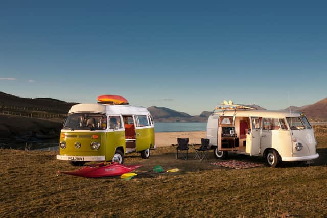 Campervans on the Isle of Harris. Picture: John Maher