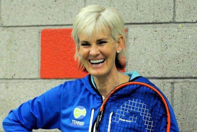 Judy Murray dropped in to observe Hibs' training on Friday.