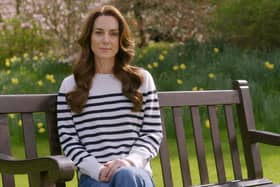 The Princess of Wales recording her message announcing that following her abdominal surgery in January "tests after the operation found cancer had been present."