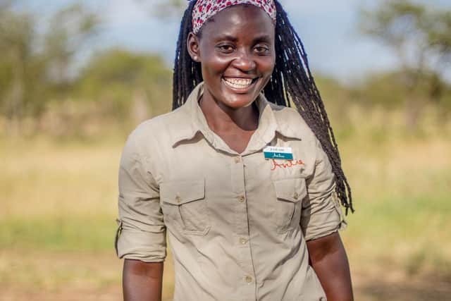 Safari guide Jonesia 'Zawadi' Dominic. “A lot of people have the mindset that guiding isn’t a woman’s job, since it is dominated by men."