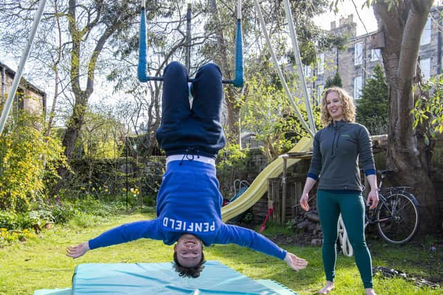 The Scotsman's Westminster correspondent tries trapeze with Scottish Greens Party Co-Leader Lorna Slater. Picture: Lisa Ferguson