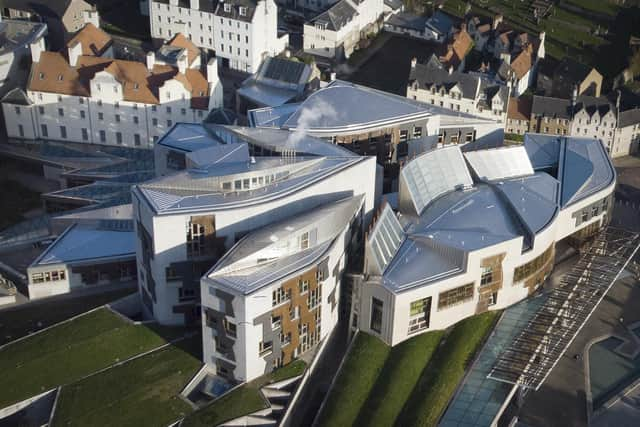 The Scottish Parliament building at Holyrood in Edinburgh.