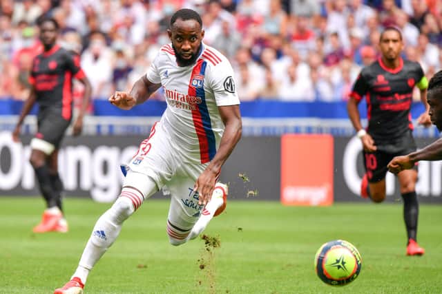 Lyon's former Celtic forward Moussa Dembele is a reported transfer target for Manchester United. (Photo by PHILIPPE DESMAZES / AFP) (Photo by PHILIPPE DESMAZES/AFP via Getty Images)