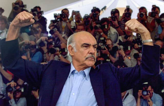 Sir Sean Connery poses for photographers during the photocall for Entrapment, at the Cannes Film Festival in 1999