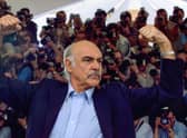 Sir Sean Connery poses for photographers during the photocall for Entrapment, at the Cannes Film Festival in 1999
