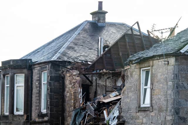 One person has died and three injured after an explosion on Kellie Place in Alloa (Picture: Lisa Ferguson, National World)