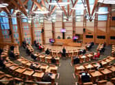 The protest took place in the Holyrood chamber. Picture: PA