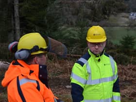 Richard Thomson MP visiting SSEN staff engaged in resilience work in the aftermath of Storm Arwen.