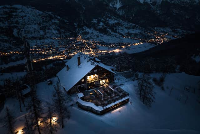 A romantic night-time scene