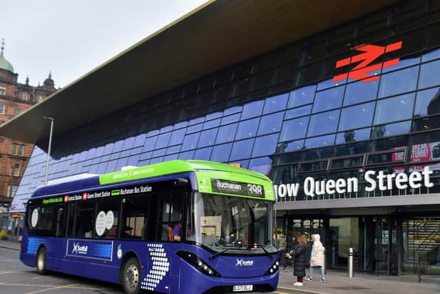 First and ScotRail introduced electric buses on the shuttle service between rail and bus stations in Glasgow city centre on October 1 - 63 years after Scotland's first electric trains ran in the city. (Photo by ScotRail)