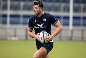 Blair Kinghorn during a Scotland training session at the Hive Stadium, in Edinburgh. He is a contender to fill the No 15 jersey vacated by Stuart Hogg.  (Photo by Craig Williamson / SNS Group)