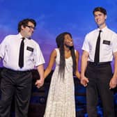 Connor Peirson, Aviva Tulley and Robert Colvin in The Book Of Mormon (Pic: Paul Coltas)