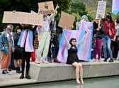 Trans rights activists hold a rally in Edinburgh (Picture: Jeff J Mitchell/Getty Images)