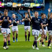 Scotland players wave to the fans after the final Autumn Nations Series match against Japan at BT Murrayfield (Photo by Ross Parker / SNS Group)