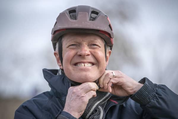 Willie Rennie during a visit to the Bridge 8 Hub alongside the Union Canal in Edinburgh