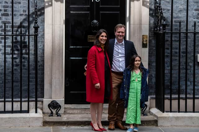 Nazanin Zaghari-Ratcliffe, seen outside Downing Street with her daughter Gabriella and husband Richard Ratcliffe, spent years in an Iranian prison (Picture: Chris J Ratcliffe/Getty Images)