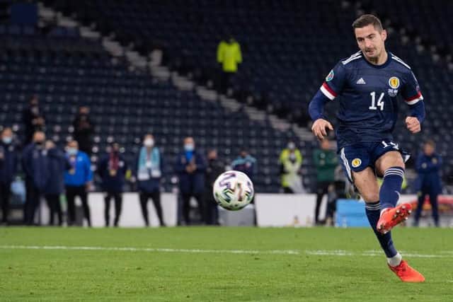 Kenny McLean's winning penalty against Israel at Hampden Park last month (Photo by Alan Harvey / SNS Group)