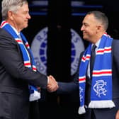 Rangers chairman Andrew Cavenagh (L) and vice-chairman Paraag Marathe (R) at Ibrox following the club's Extraordinary General Meeting in a city centre hotel (Photo by Alan Harvey / SNS Group)