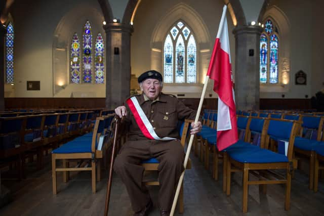 Polish war veteran Ludwik Jaszczur a solider of the Polish Corps under General Wladyslaw Anders fought at the battle of Monte Cassino alongside the famous “soldier bear” Wojtek. (Photo: Sandy Young).