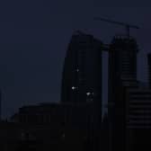 A view of Kyiv during a partial blackout in the Ukrainian capital on November 22, 2022. - The World Health Organization warned that the upcoming winter would be "life-threatening" for millions of Ukrainians after a series of devastating Russian attacks on the country's energy grid. (Photo by Sergei SUPINSKY / AFP) (Photo by SERGEI SUPINSKY/AFP via Getty Images)