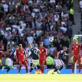 Leigh Griffiths score a brace of free kicks against England last time the two sides faced each other (Getty Images)