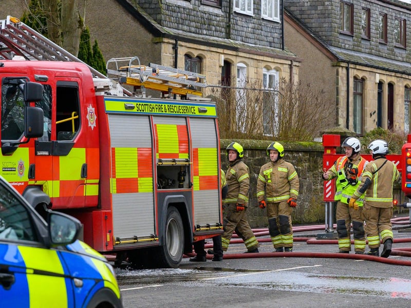 Firefighters at the scene.