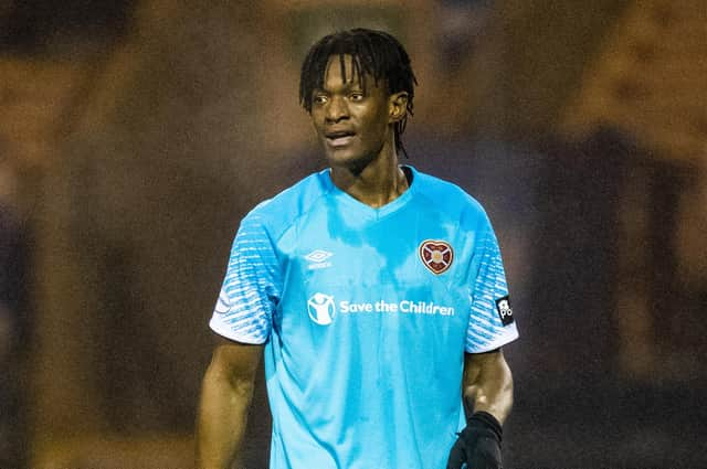 Armand Gnanduillet made his Hearts debut at Raith Rovers.