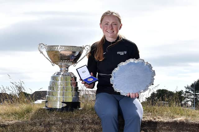West Kilbride's Louise Duncan, pictured after he win in the R&A Womens Amateur Championship at Kilmarnock (Barassie) in June, is in the Scottish women's team at Woodhall Spa. Picture: R&A via Getty Images.