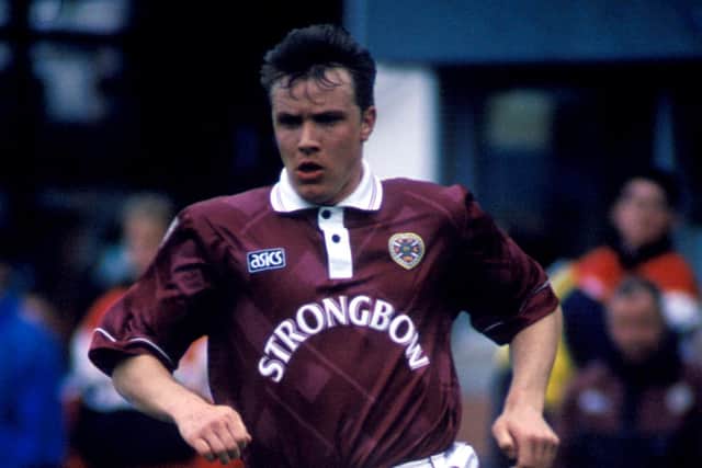 David Hagen in action for Hearts in the 1995 Scottish Cup semi-final against Airdrie at Hampden.