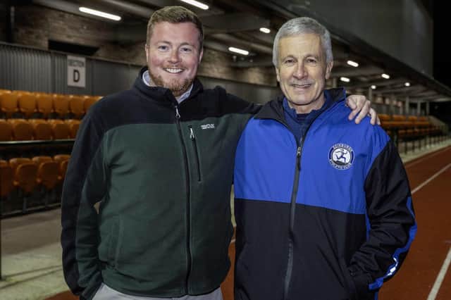 Meadowbank operations manager Martin Bews (left) with Keith Ridley Photo: Neil Hanna/St Andrew's First Aid/PA Wire