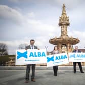 Alex Salmond joins the party's Glasgow candidates Shahid Farooq (left), Ailsa Gray (second left) and Michelle Ferns (right) at the Peoples Palace, Glasgow, to mark the start of its Glasgow campaign.