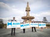 Alex Salmond joins the party's Glasgow candidates Shahid Farooq (left), Ailsa Gray (second left) and Michelle Ferns (right) at the Peoples Palace, Glasgow, to mark the start of its Glasgow campaign.