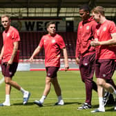 Nathaniel Atkinson, right, has a chance to stake a claim to be Hearts' regular right-back this season.