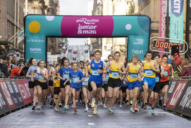 Around 1,200 youngsters took part in the Great Scottish Run events. Picture: Jeff Holmes/JSHPIX