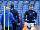 Scotland captain Jamie Ritchie sports a Doddie Weir headband during the final training run ahead of the New Zealand game. (Photo by Mark Runnacles/Getty Images)